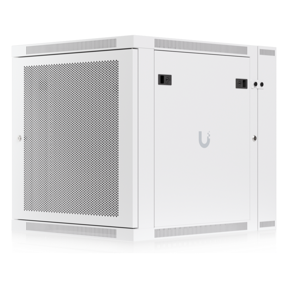 UACC Rack Cabinet 12U (600 x 703 mm) - Gabinete Cerrado para Montaje en Pared con Puerta Frontal Perforada, Puerta Trasera Abatible (Swing-Out) y Paneles Laterales Removibles con Llave - UBIQUITI UACC-RACK-12U-WALL-SW-P