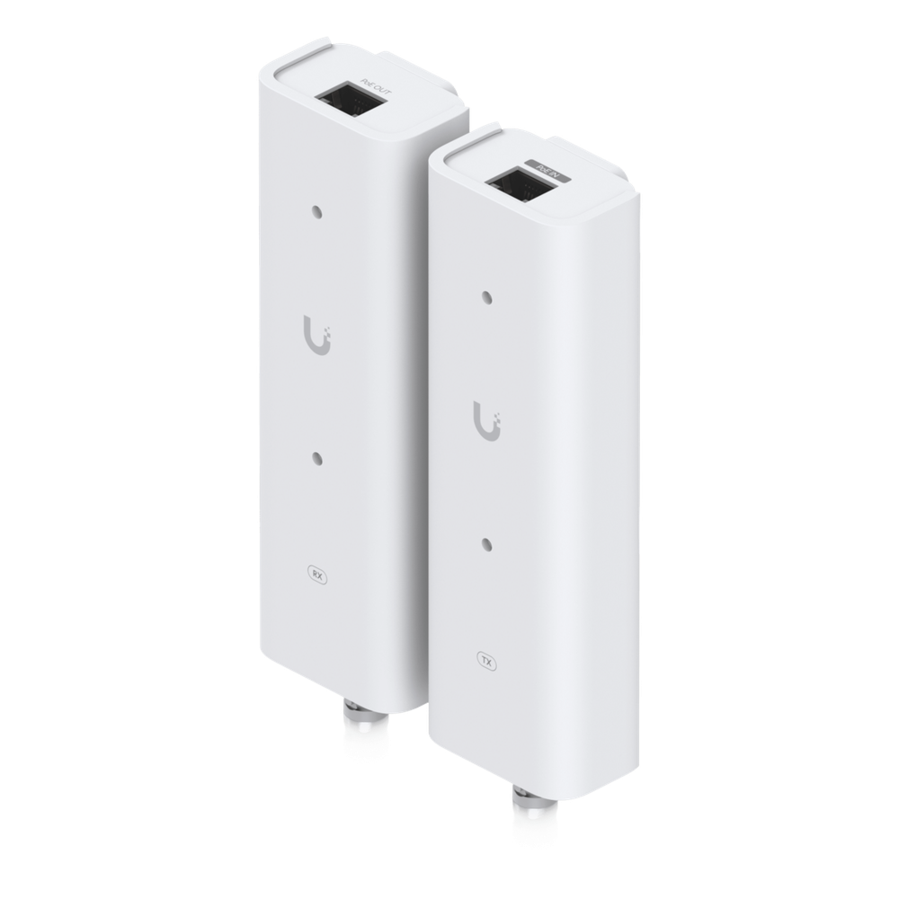 Kit Extensor PoE sobre 2 Hilos (Par Transmisor/Receptor) para Cable Par Trenzado o Coaxial, Entrada PoE++ y Salida PoE/PoE+, Incluye Adaptadores BNC - UBIQUITI UACC-RETROFIT-POE-2WIRE