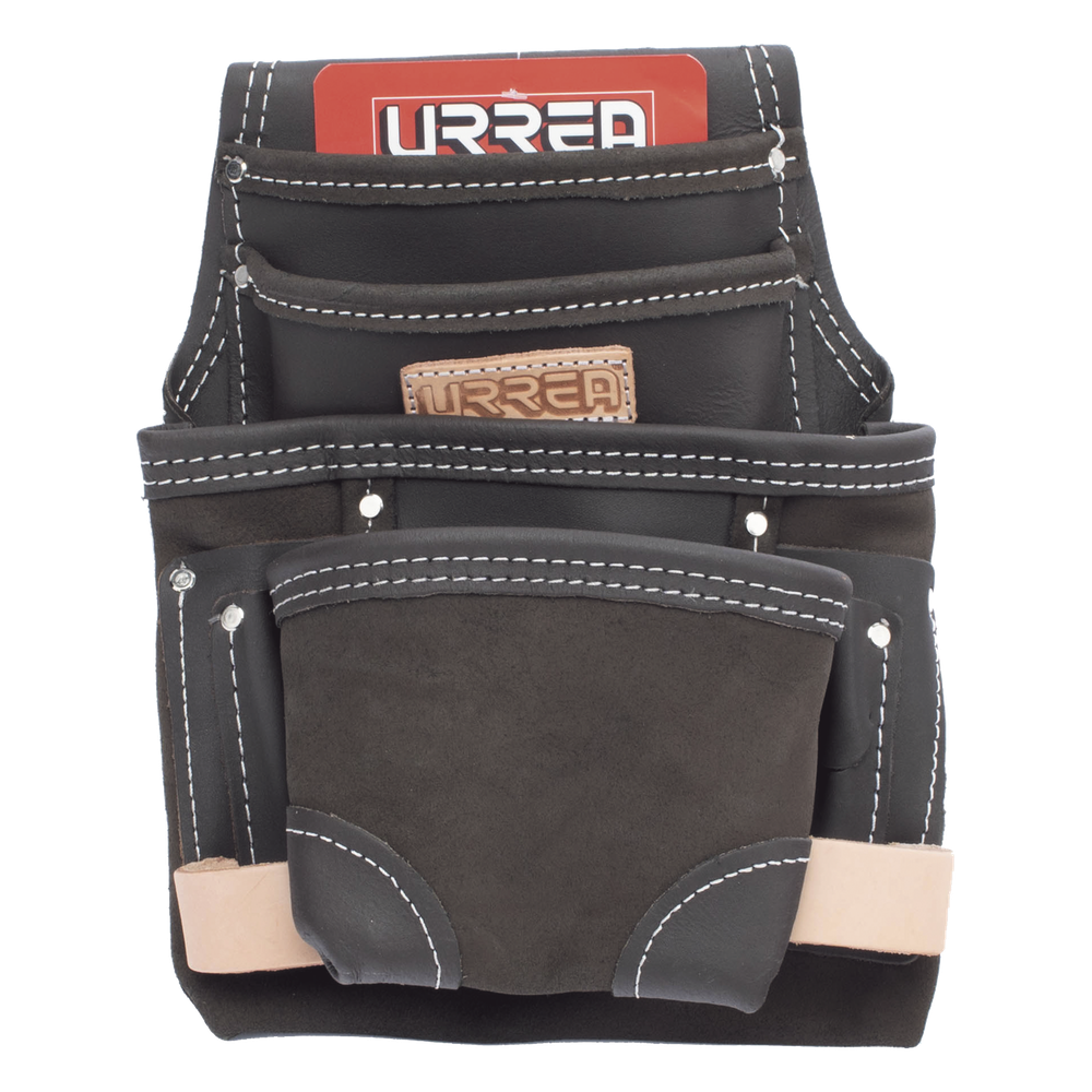 [SYS-BN138] Estuche porta herramienta de piel aceitada con cinturón, con 10 bolsillos, medidas 24.1 x 31.8 cm. - URREA SYS-BN138