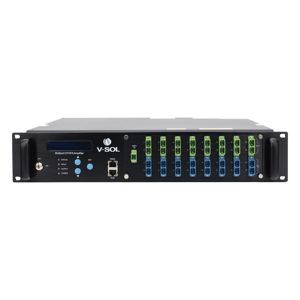 [V8816W-16P-22] Amplificador Óptico EYDFA de 16 puertos de 1550nm V-SOL V8816W-16P-22