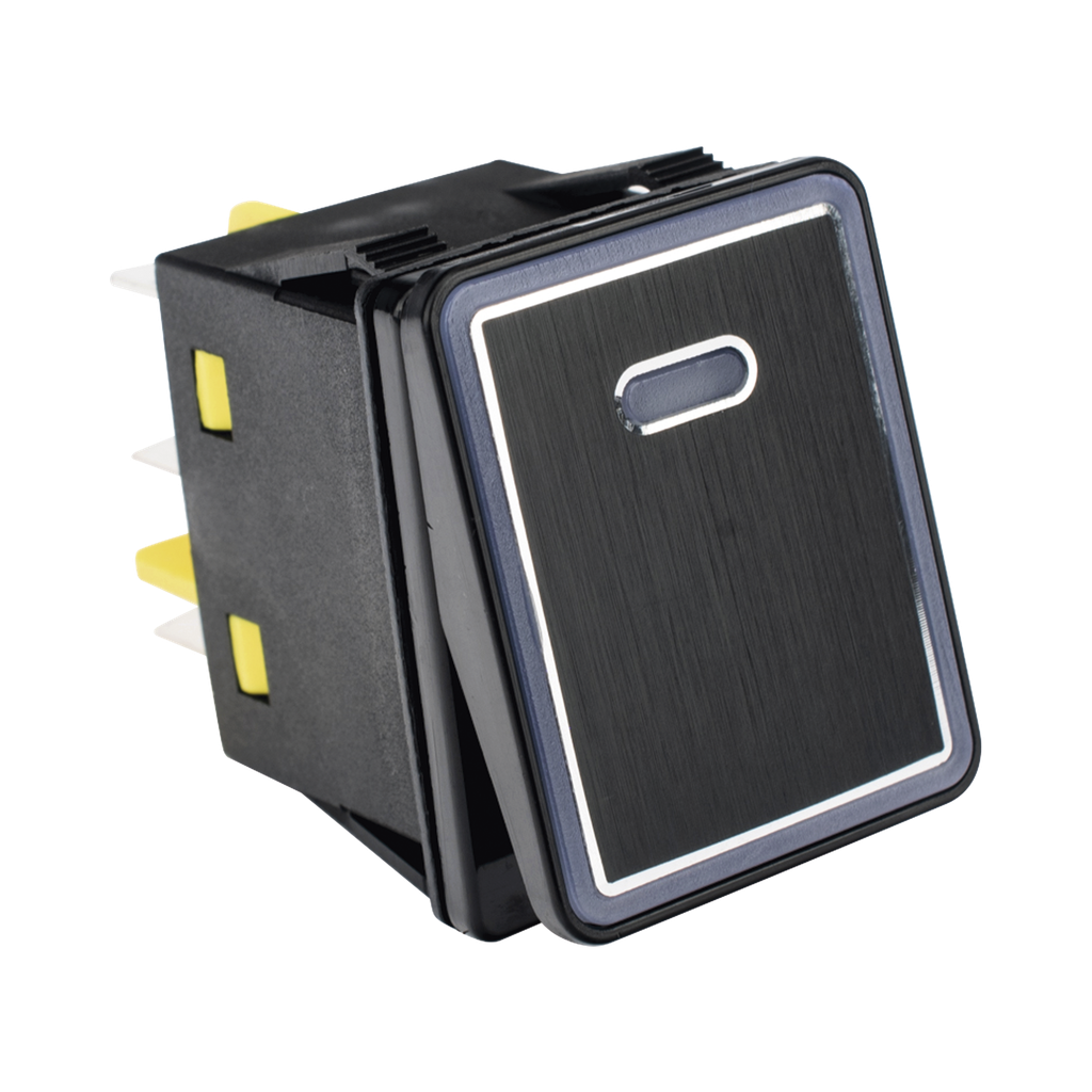 [APB-08221-R] Interruptor tipo Switch con Led Color Rojo / IP65 / Diseño Industrial con panel de Aluminio / NO, COM, NC / Terminales tipo F1
