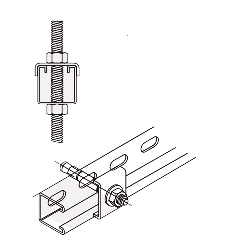 Tope Unicanal "U" para Tornillo de 3/8" ( 9.5 mm ) ANCLO ANC-HA06