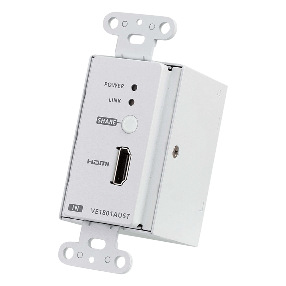 [VE1801AUST] Transmisor HDMI | 4K a 40 metros | HDBaseT-Lite con placa de pared estadounidense/PoH