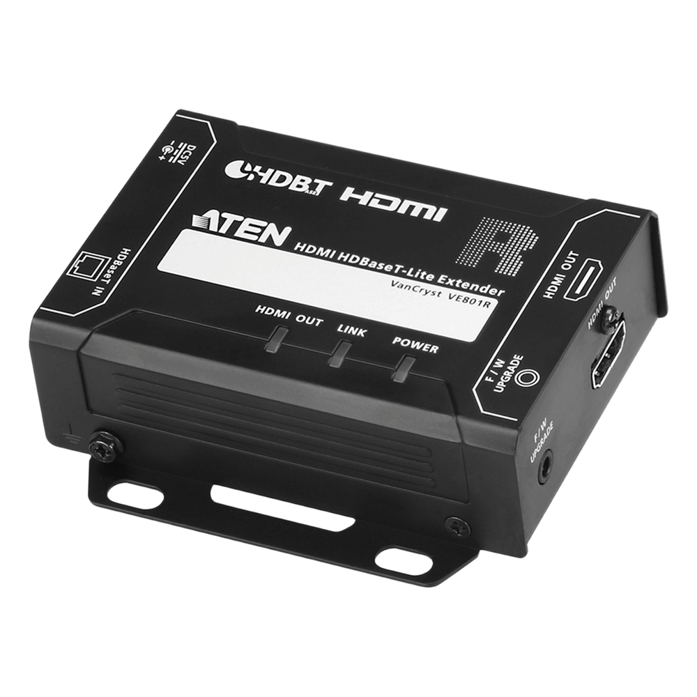 [VE801R] Receptor HDMI HDBaseT-Lite | Hasta 4K a 40 m (Cat 5e/6) / 40 m (Cat 6a/ATEN 2L-2910 Cat6); 1080 p a 60 m (Cat 5e/6) / 70 m (Cat 6a/ATEN 2L-2910 Cat6) | HDBaseT Clase B