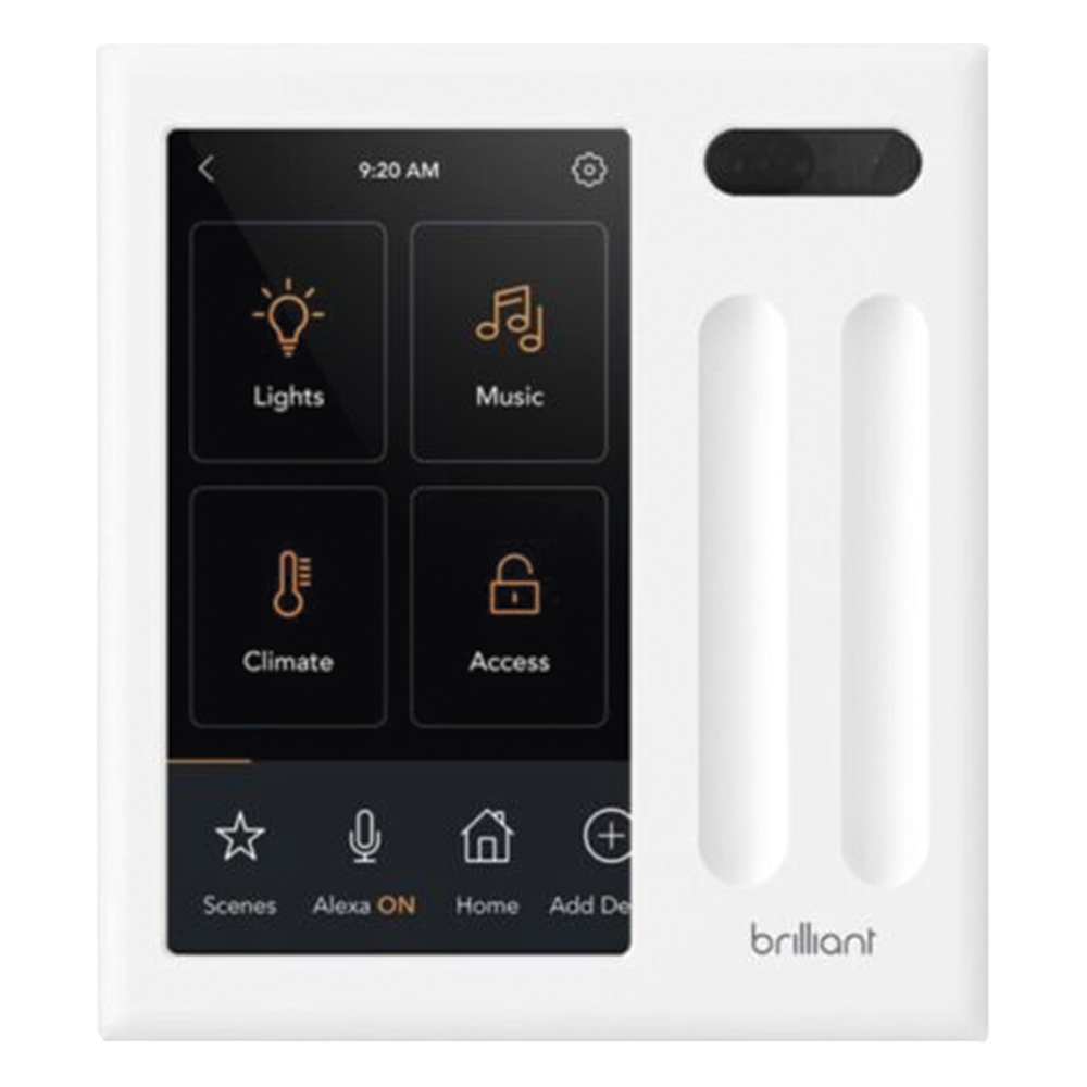 Control touch desde su pantalla en pared, compatible con 2 cargas para controlar iluminación.