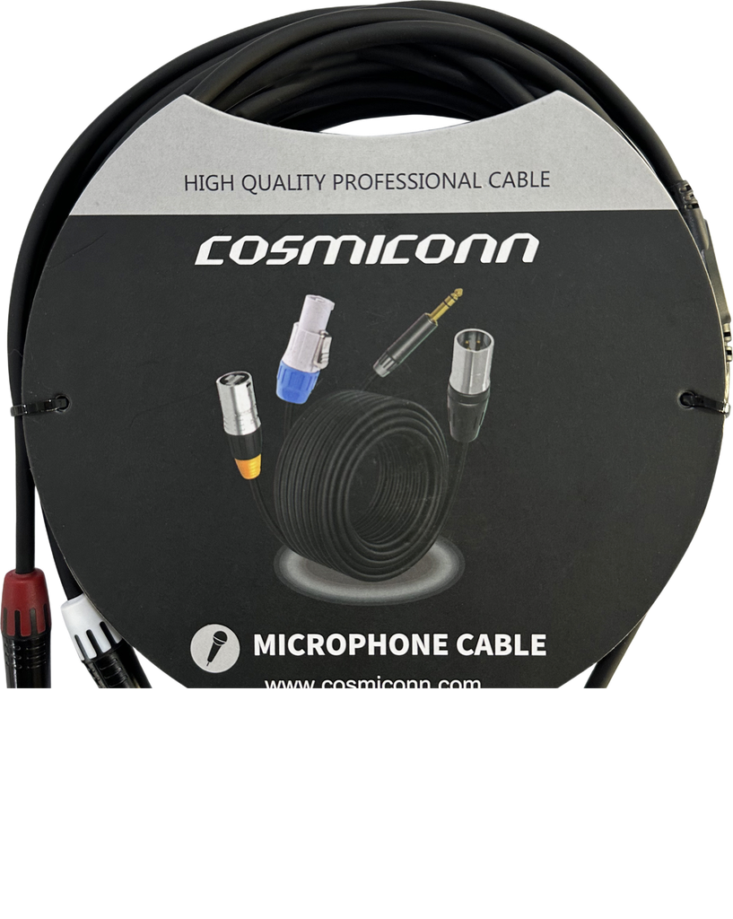 Cable 3.5mm a 2 RCA, conectores negros, con diferenciador de blanco y rojo en RCA MT380-RD - MT380-WH - MTP3C-BG, length 5m