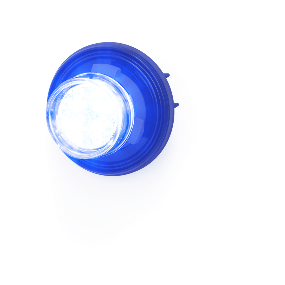 Estrobo Oculto de 12 LED, Azul/Blanco, Lente Transparente, Bisel Negro