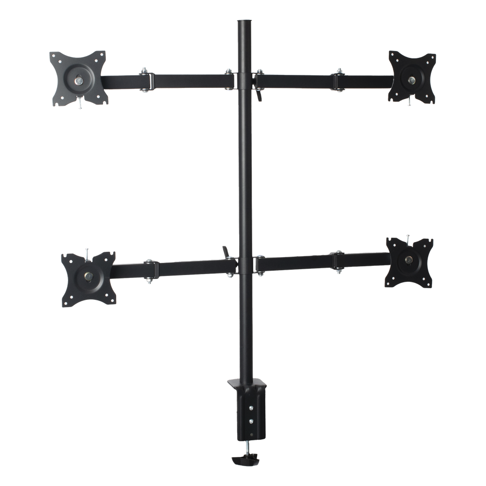 Montaje de Escritorio articulado para 4 monitores de 13 a 27" / Soporta hasta 15 kg / Vesa 75 x 75 / 100 x 100 / Acero
