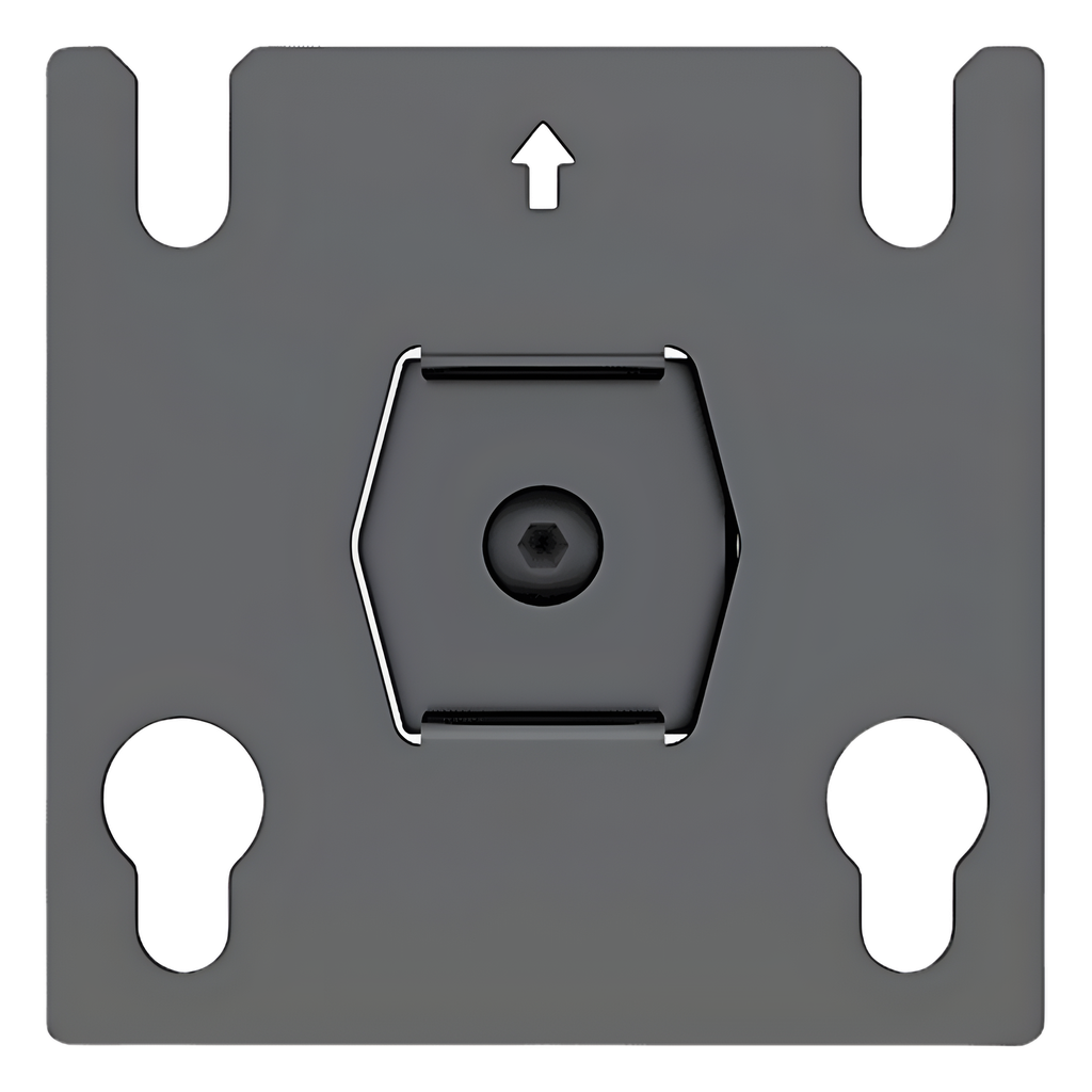 Accesorio - Placa Adaptadora para Panel LED 20 x 20.5 mm | Dimensiones 64 x 64 x 2 mm | Diámetro de Orificio Ø10.3 mm | Separación de Orificios 40 mm.