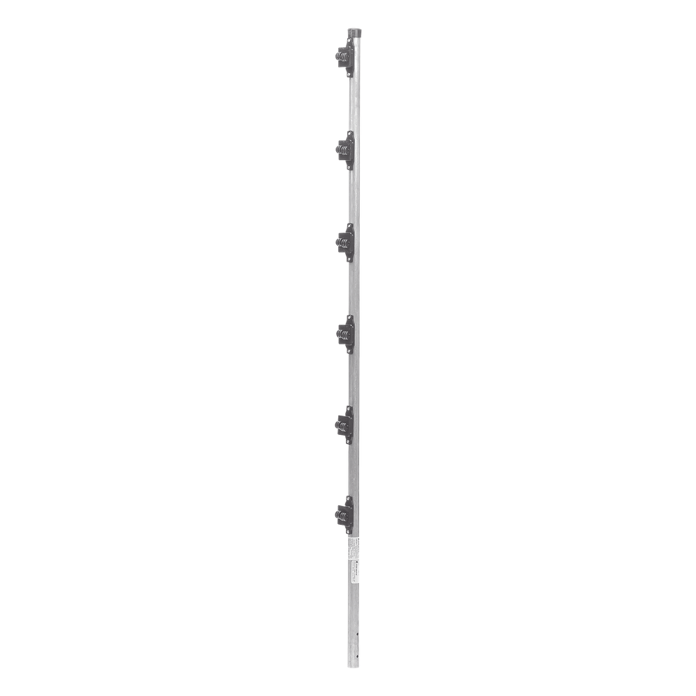 Poste con 6 Aisladores de PASO para Cerca Electrificada. Tubo Galva. de 1.4m, cal. 18 de 1" Diam. (Sin pintar).