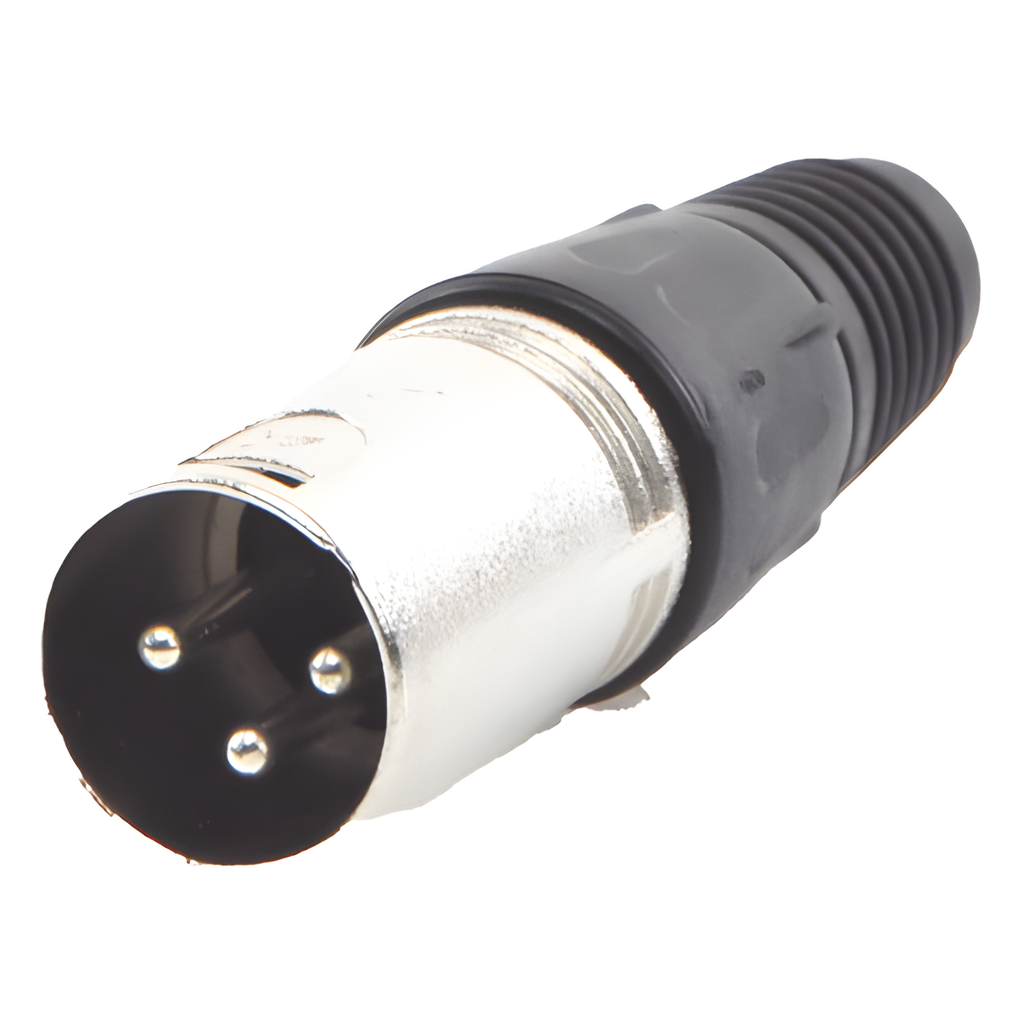 Conector XLR 3 Pines Macho | Ideal para Conexiones de Micrófonos, Mezcladoras | Equipo de Audio Profesional