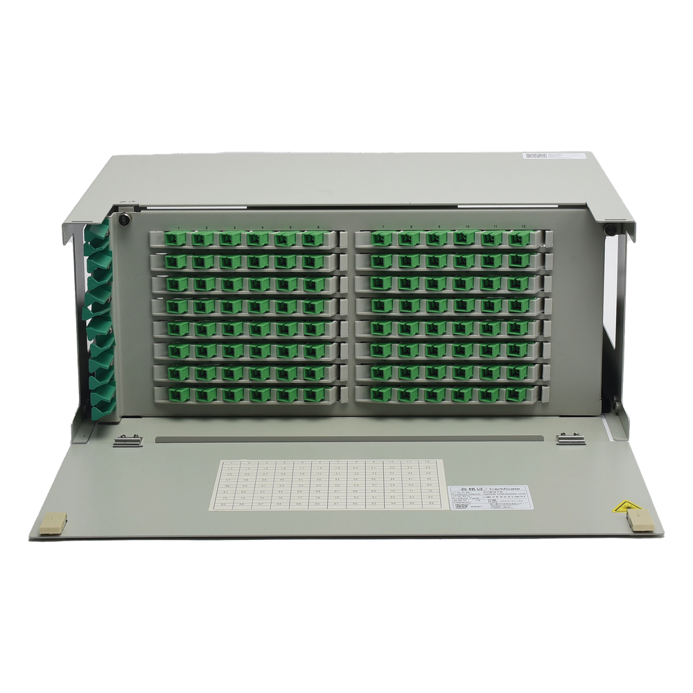 [ODU19RP-CSS96-B] Distribuidor de Fibra Óptica para 96 Empalmes, con 96 Acopladores SC/APC y 96 Pigtails, 19, 4 UR