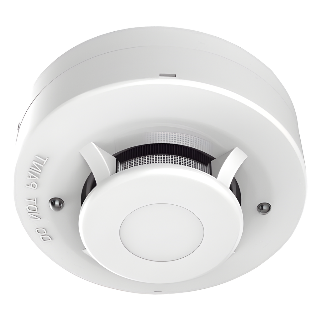 Detector de Humo Fotoeléctrico No Direccionable de 4 Hilos / DC 12 V / Algoritmos de Detección Avanzada / LED Duales 360° / Salida de Relé N/C o N/A / Montaje en Techo