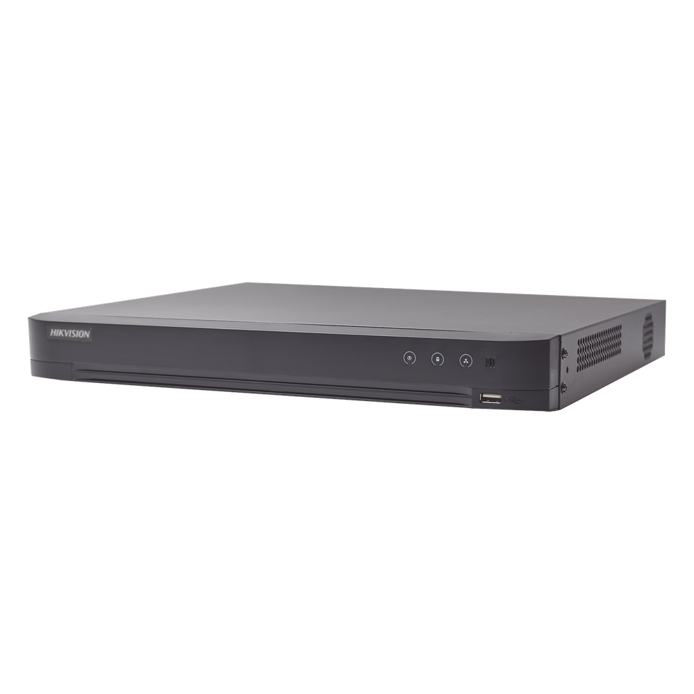 DVR 8 Canales TURBOHD + 8 Canales IP / 8 Megapixel (4K) / Audio de dos vías por Coaxitron / ACUSENSE / Reconocimiento Facial / 1 Bahía de Disco Duro / Salida de Video en 4K / H.265+