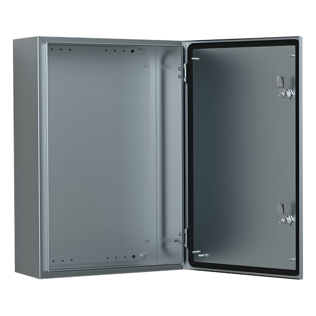 Gabinete de Acero Inoxidable 304L ASR IP66 240x240x150 mm (9.4 x 9.4 x 5.9 in) / 2 Cerraduras / Montaje Placa 2 mm