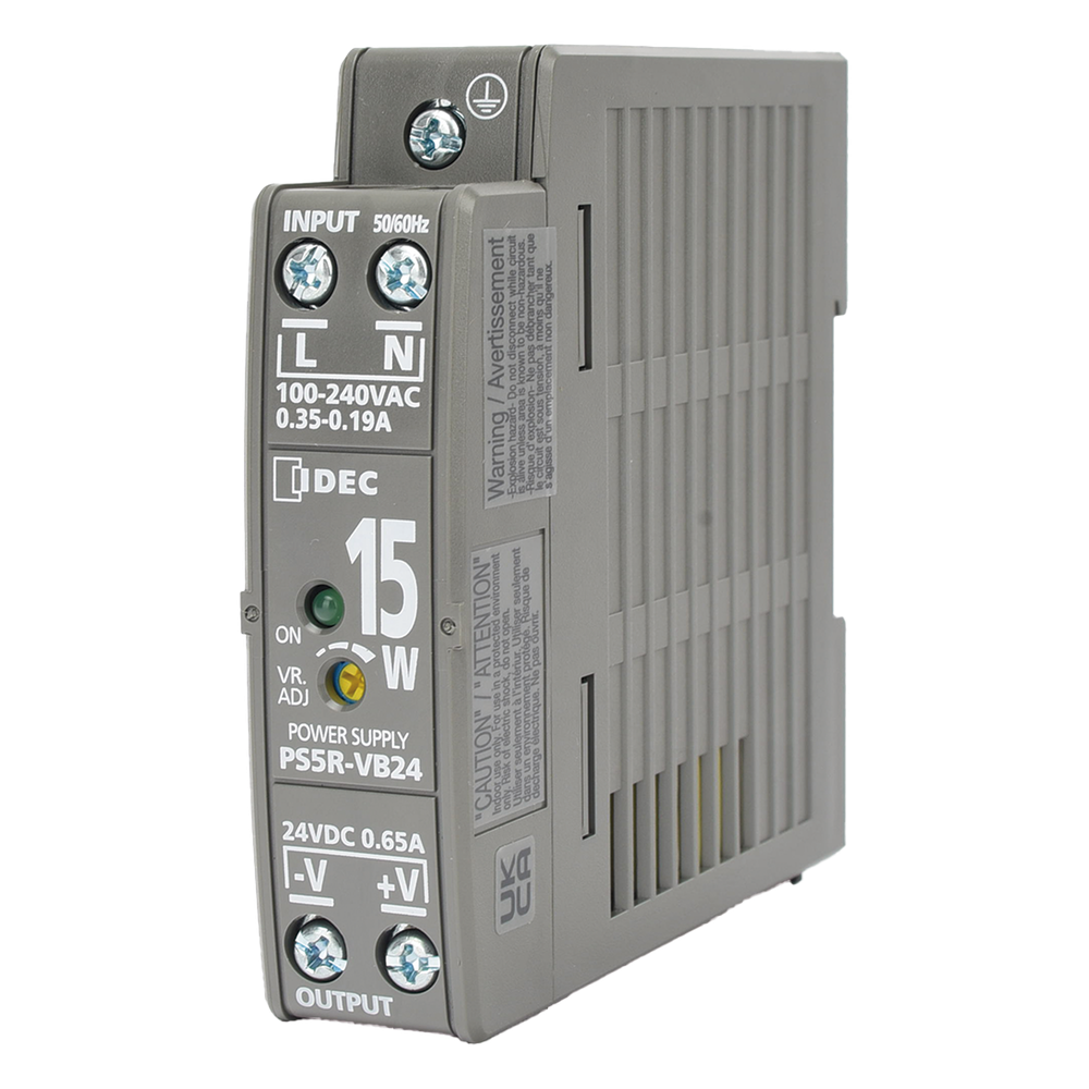 [PS24-S15W] Fuente de alimentación conmutada de 24 Vdc, 15 W, para montaje en riel DIN