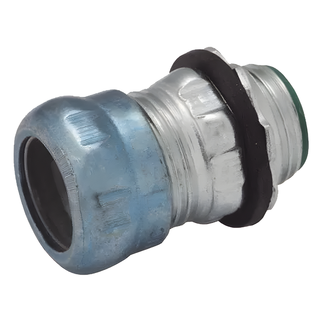 Conector de Compresión Impermeable aislado de Acero Galvanizado para Pared Delgada de 3/4" .