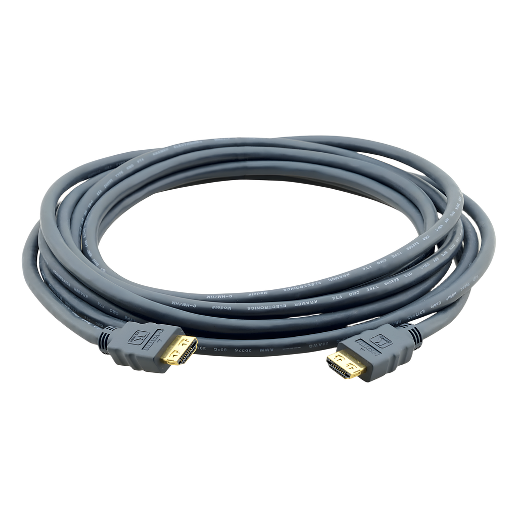 Cable HDMI Premium| Longitud 7.60 m | Alta Velocidad 18 Gbps | 4K@60Hz (4:2:0) | Conectores Dorados 24K | K-Lock Resistentes | Triple Blindaje | Certificado Premium