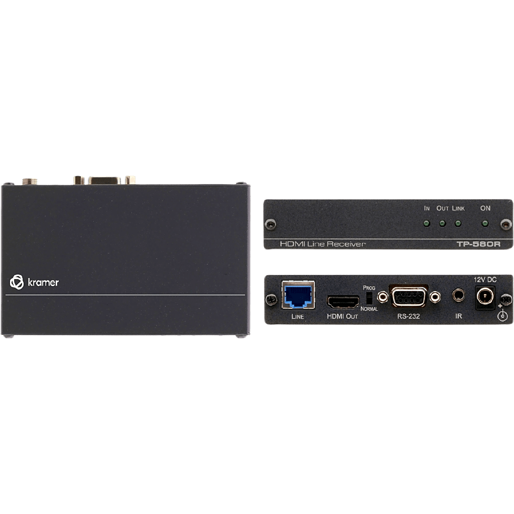 Receptor HDBaseT | 4K60 4:2:0 | HDMI 2.0 HDCP 2.2 | RS-232 Bidireccional | IR Bidireccional | Extensión 40 m (130 ft) 4K | 70 m (230 ft) Full HD | I-EDIDPro™ | Gabinete DigiTOOLS®