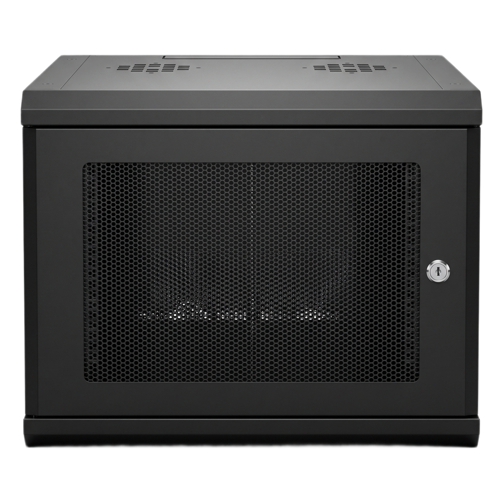 Gabinete Rack 19 Pulgadas / 04 Unidades / Ventilado / Montaje Pared / Acero Calibre 20 / Capacidad 100 kg / Dimensiones 636x606x283 mm (25x23.9x11.1 in)