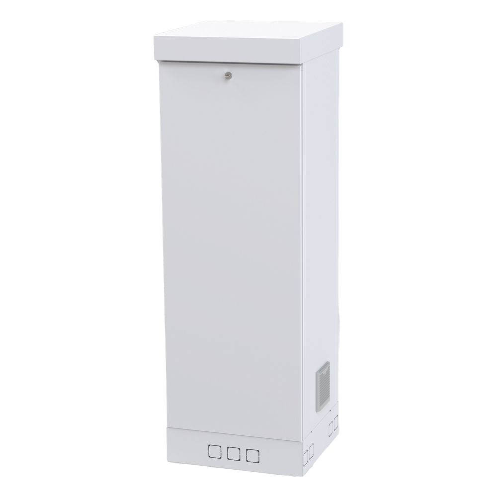 Gabinete para Piso, Capacidad, 31 Unidades de Rack, Doble puerta y Postes frontales e intermedios ajustables, Color Blanco, Se envía el Gabinete Armado.