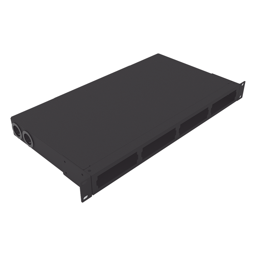 Distribuidor de Fibra Óptica Vacío 19 Pulgadas, Acepta 4 Placas Acopladoras de Linkedpro, Hasta 24 Fibras, 1UR, Incluye Charola de Empalme