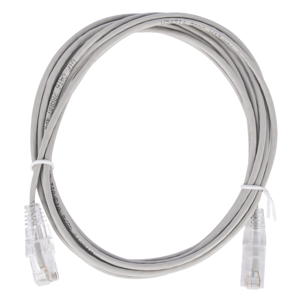 Cable de Parcheo Slim UTP Cat6 - 2 Metros (6.56 Pies) Gris Diámetro Reducido (28 AWG)