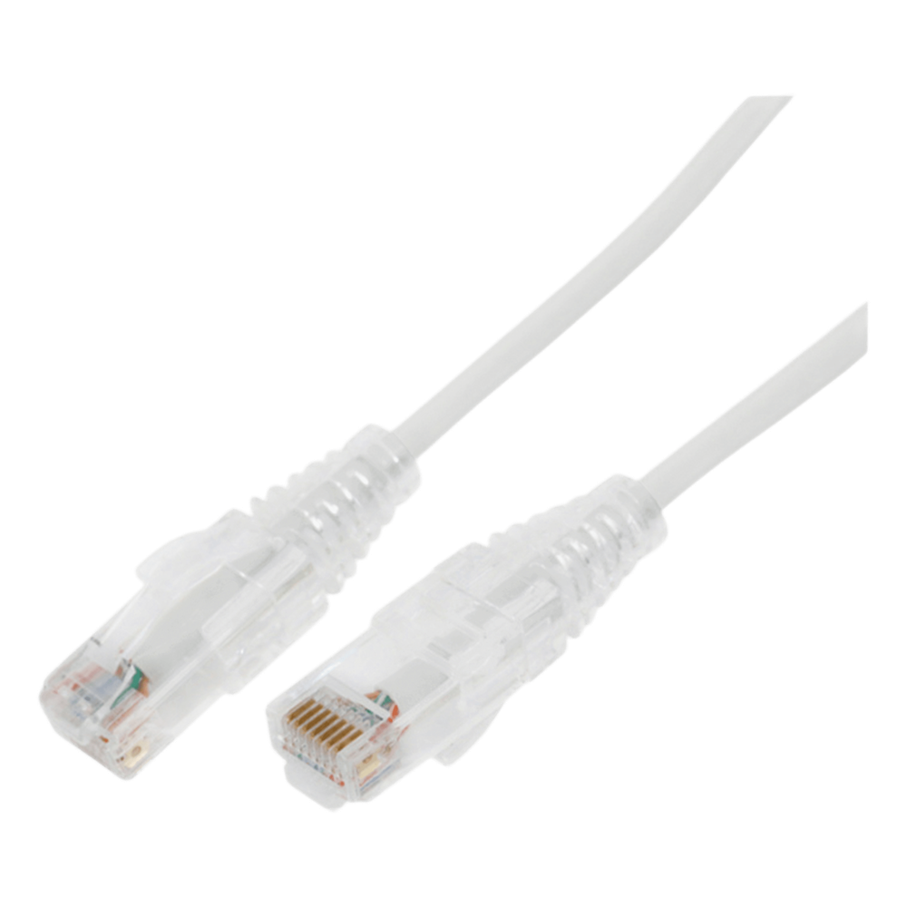 Cable de Parcheo Slim UTP Cat6A - 1 Metro (3.28 Pies) Blanco, Diámetro Reducido (28 AWG)