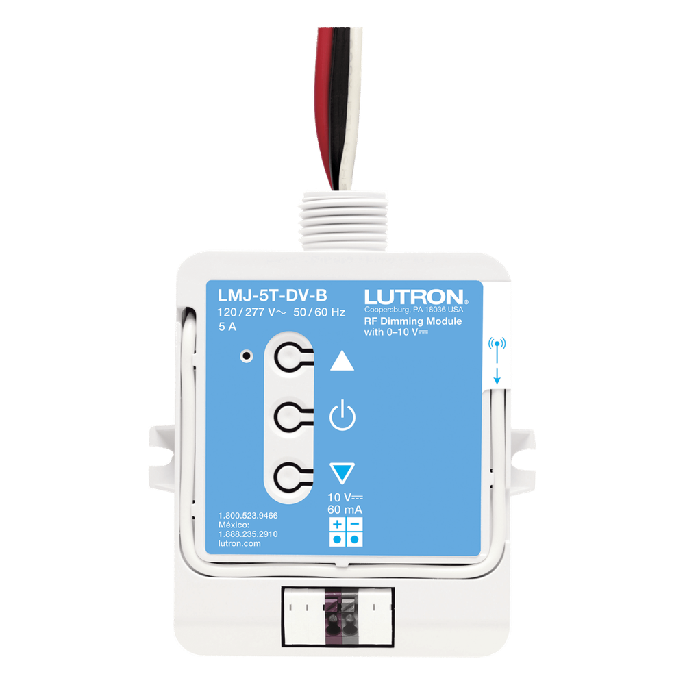 Módulo de atenuación RF con control 0-10 V para balastros fluorescentes y drivers LED, conmuta hasta 5 A a 120/277 V, para sistemas RadioRA 2 y HomeWorks QS