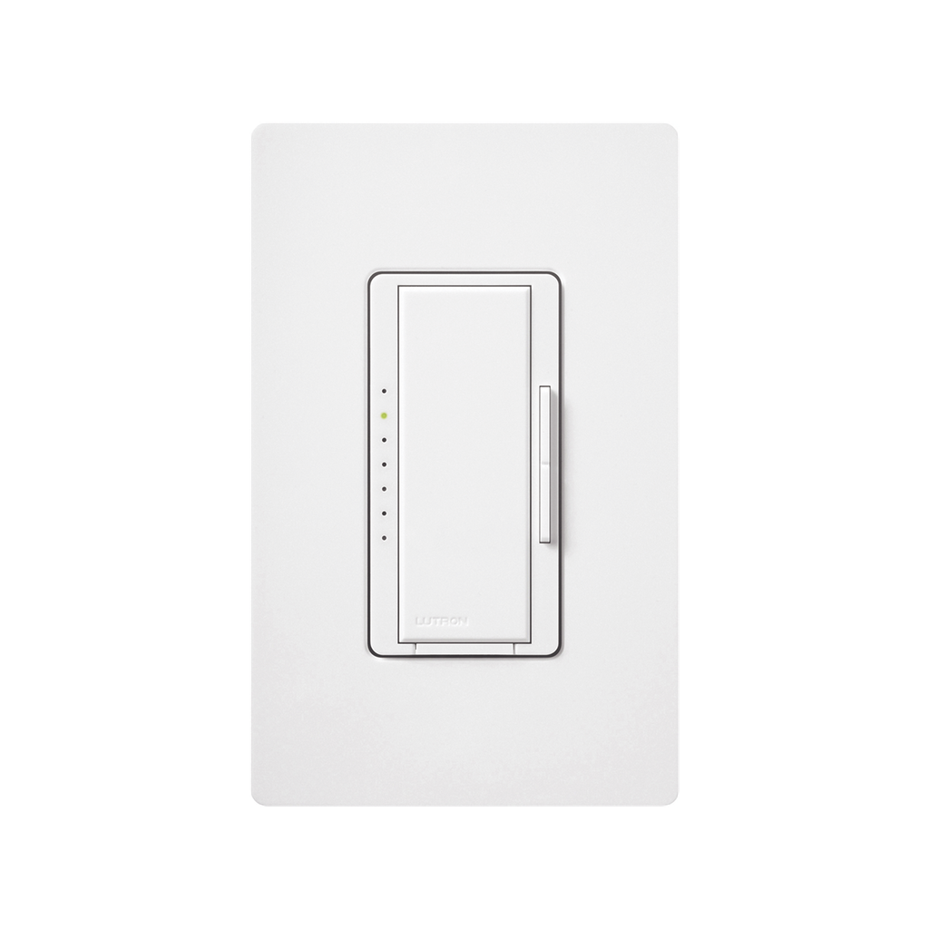 Atenuador de pared Maestro C.L para LED y CFL regulables de hasta 150 W o incandescentes y halógenos de 600 W, 120 V, unipolar, 3 vías o multilocalización, color blanco