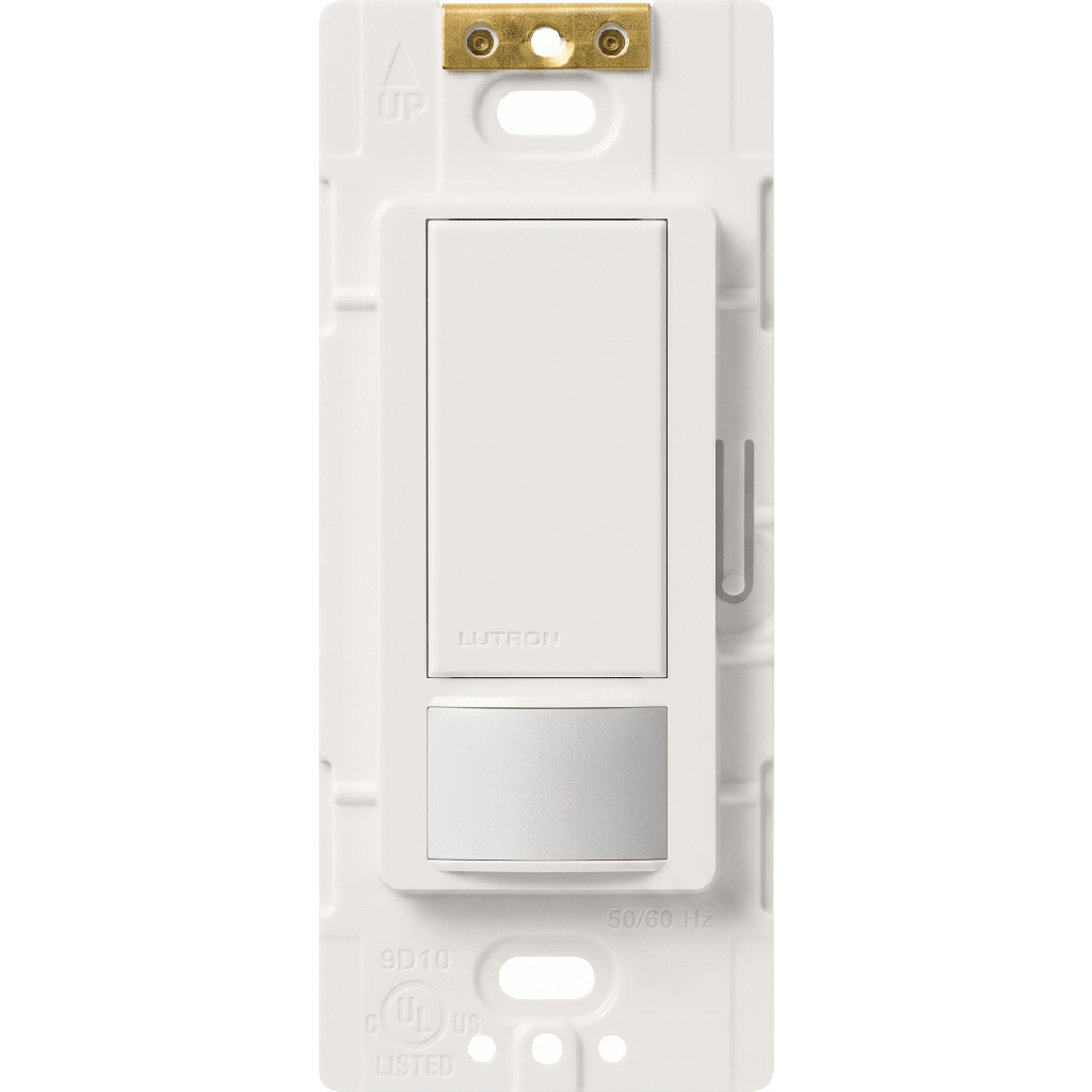 Apagador de pared con sensor de ocupación y vacancia Maestro, 2 A a 120 V, unipolar, para espacios pequeños como clósets, alacenas y cuartos de lavado, blanco
