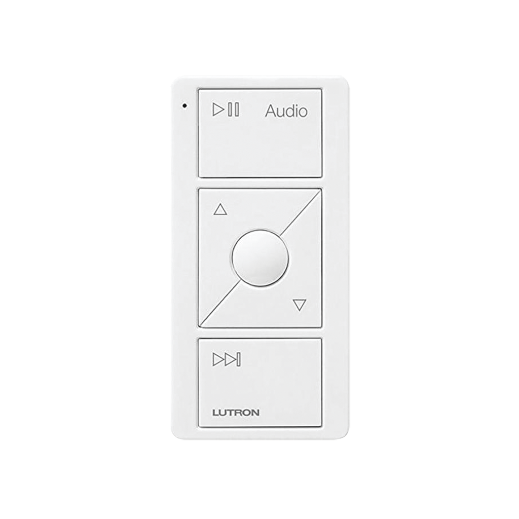 Control Pico inalámbrico para audio con Sonos: reproducir, pausar, volumen y favoritos; requiere hub Caseta Wireless, RA2 Select, RadioRA 3 o HomeWorks