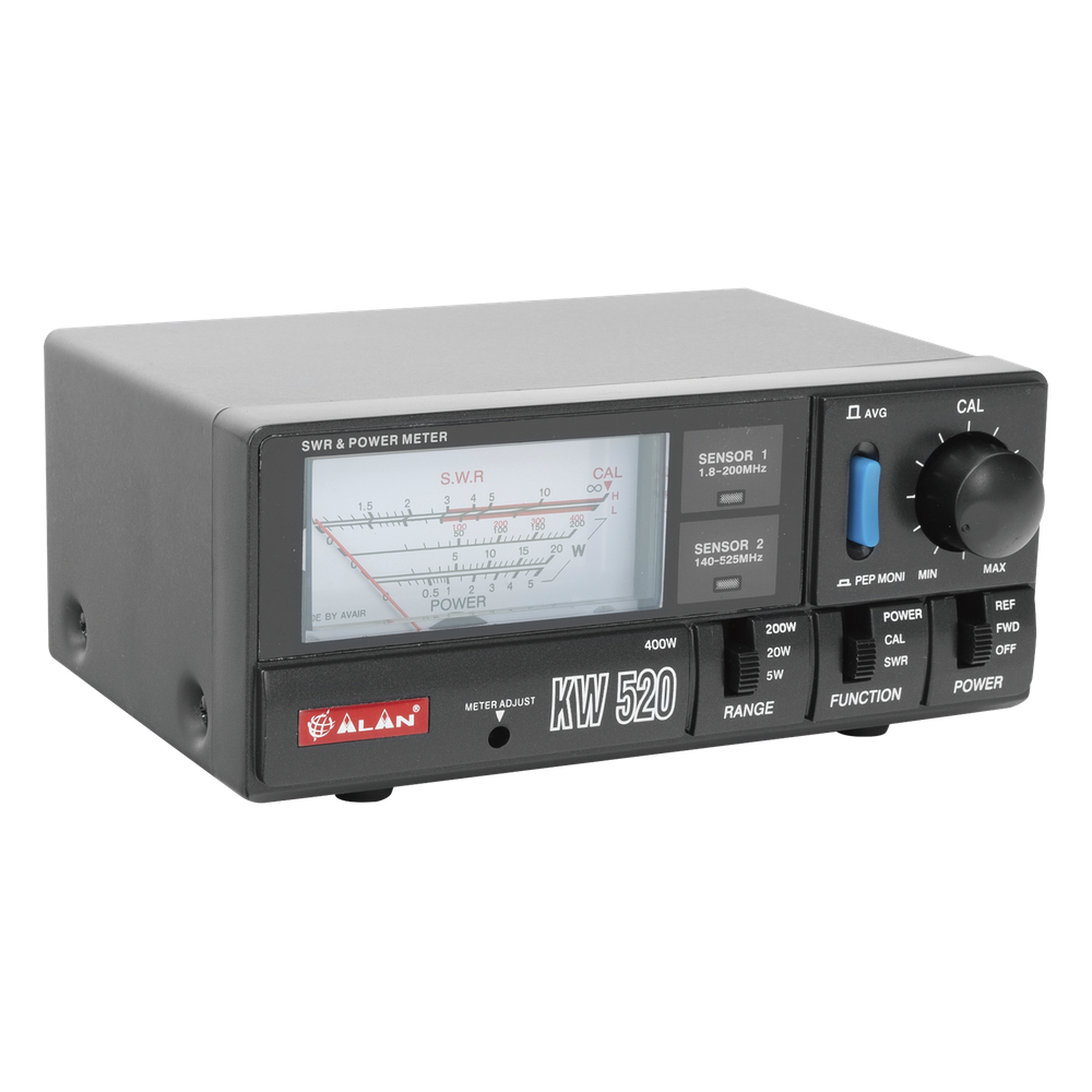 Wattmetro y Medidor de SWR Semi Profesional / HF-VHF-UHF / 1.8 a 200 MHz y 140 a 525 MHz / 4 Escalas: 5 W, 20 W, 200 W y 400 W / Medición Pico o RMS / Conectores UHF PL-259 Hembra