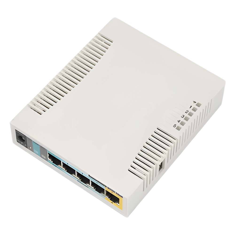 [RB951UI-2HND] RouterBoard, 5 Puertos Fast, 1 Puerto USB, WiFi 2.4 GHz 802.11 b/g/n, Gran Cobertura con Antena 2.5 dbi, hasta 1 Watt de Potencia