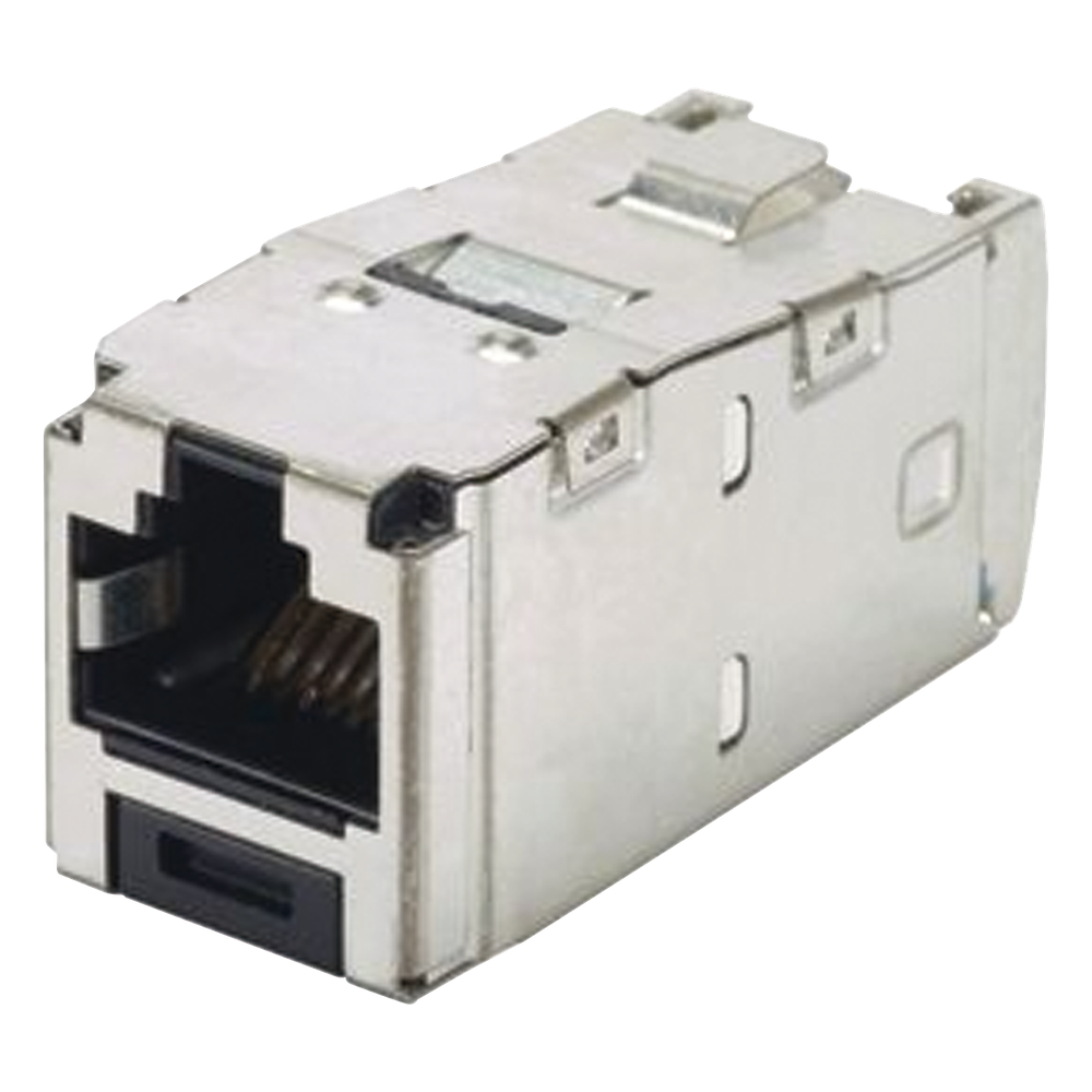 Conector Jack RJ45 Blindado, Estilo TG, Mini-Com, Categoría 6A, de 8 Posiciones y 8 Cables, Color Negro