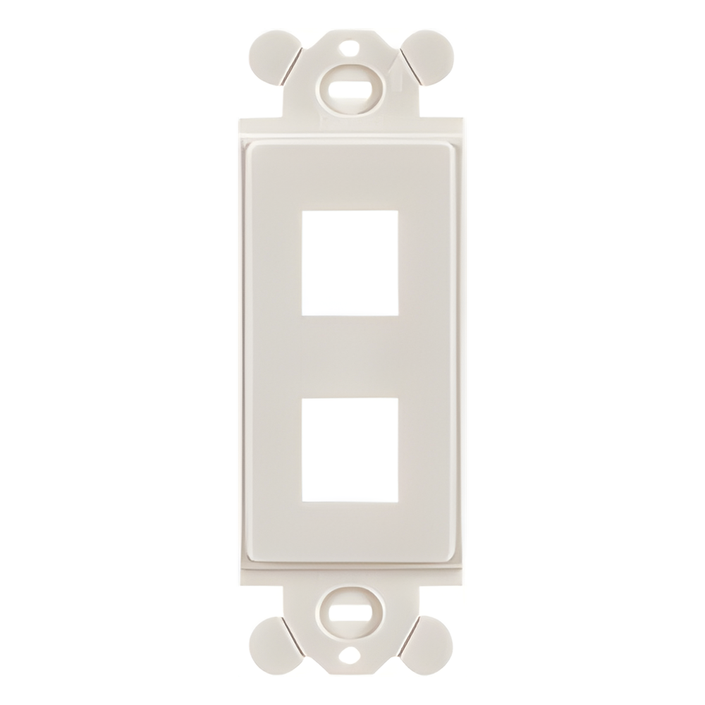 Marco de Módulo NetKey Dúplex, Para Placas Frontales Estándar GFCI, Acepta 2 Módulos Keystone, Color Blanco