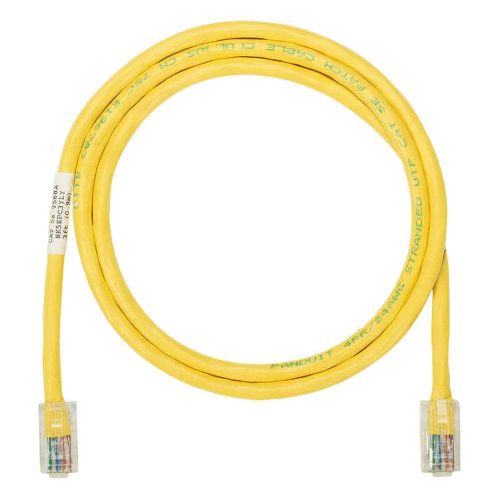 Cable de Parcheo NetKey UTP Categoría 5e, con Plug Modular en Cada Extremo - 1.52 Metros (5 Pies) - Amarillo
