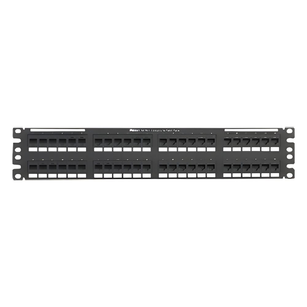 Panel de Parcheo NetKey de Impacto 110, Plano, Categoría 5e, de 48 Puertos, 2UR
