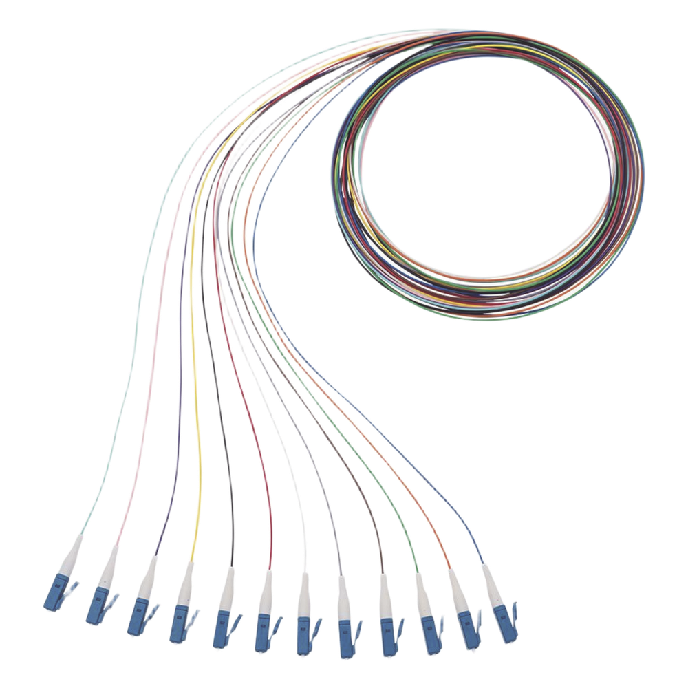 Kit de 12 Pigtails NetKey con Conector LC, Monomodo 9/125 OS2, 900um, de 1 Metro (3.28 Pies)