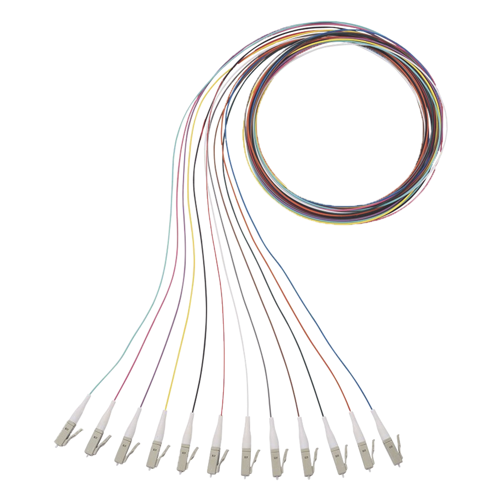 Kit de 12 Pigtails NetKey con Conector LC, Multimodo 50/125 OM3, 900um, de 1 Metro (3.28 Pies)