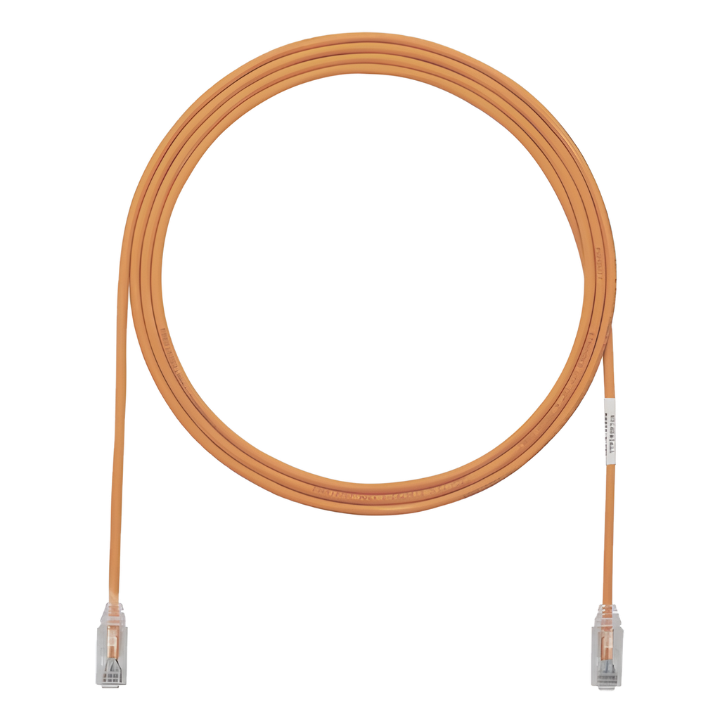 Cable de Parcheo TX6, UTP Cat6, Diámetro Reducido (28AWG), Color Naranja, 0.91 Metros (3 Pies)