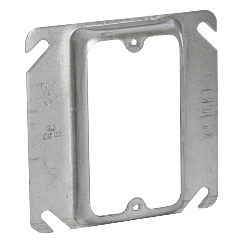 Sobretapa Cuadrada Galvanizada de 4", realce de 1/2".