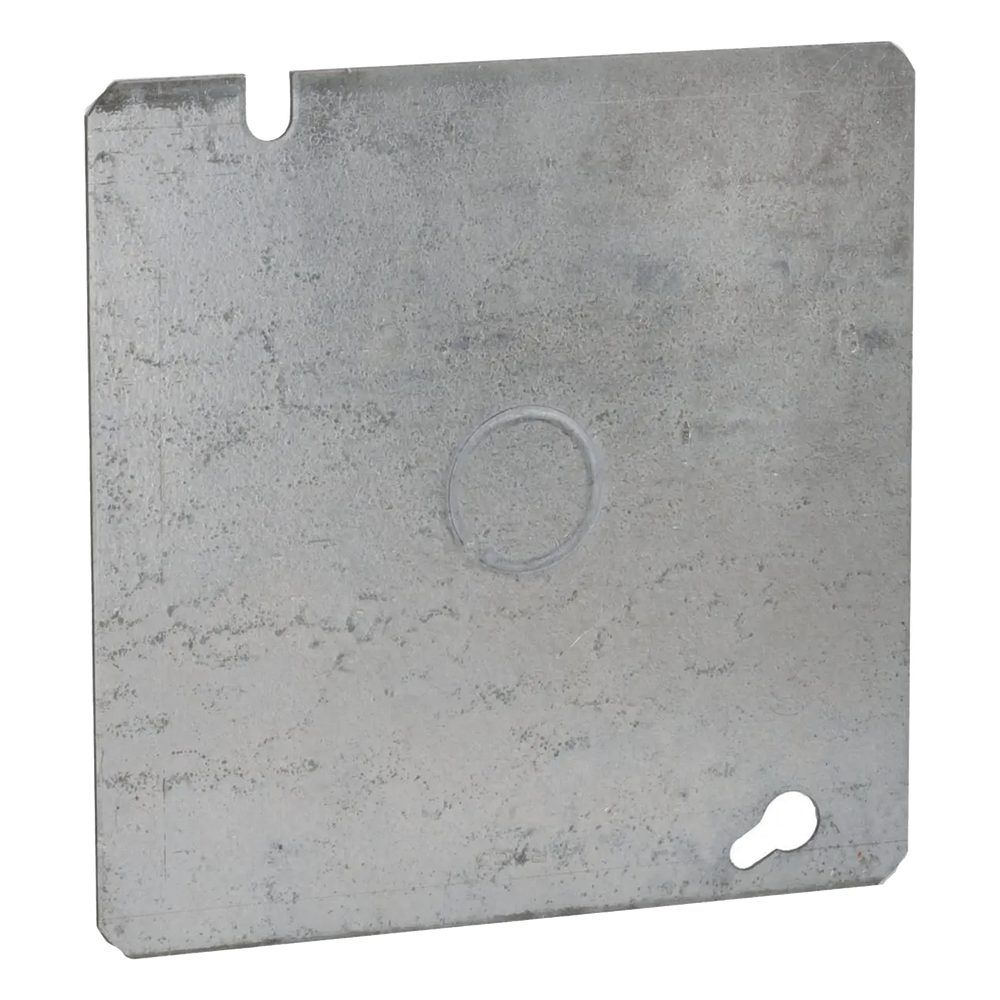 Tapa Cuadrada Plana de Acero Galvanizado con Entrada RACO HUB-833