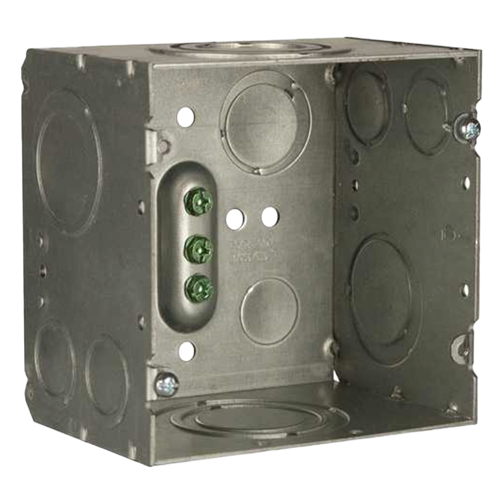 Caja Cuadrada 4- 11/16" x 4 11/16"/ Profundidad de 3-1/4"/ 2 Entradas 1", 1 1/4", 1 1/2", 2", 2 Entradas 1"-1 1/4", 2 Entradas 3/4 "- 1", 4 Entradas 1/2" - 3/4", 2 Entradas 1/2".