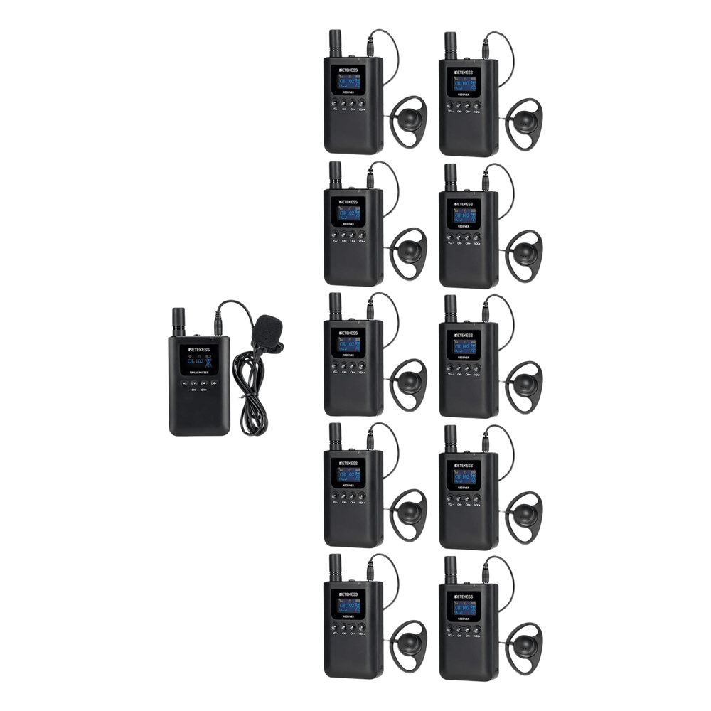 [TT125] Kit para guía turístico de 1 transmisor y 10 receptores RETEKESS TT125
