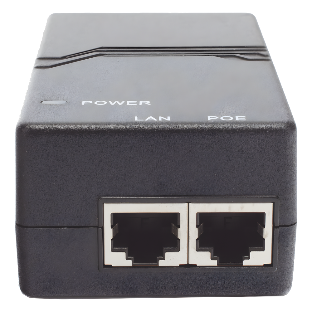 Inyector PoE / 802.3af 15W (50V 0.3A) / 2 Puertos Gigabit / Entrada Universal 100-240V AC / Conector IEC 60320 C5 / Detección Inteligente PD
