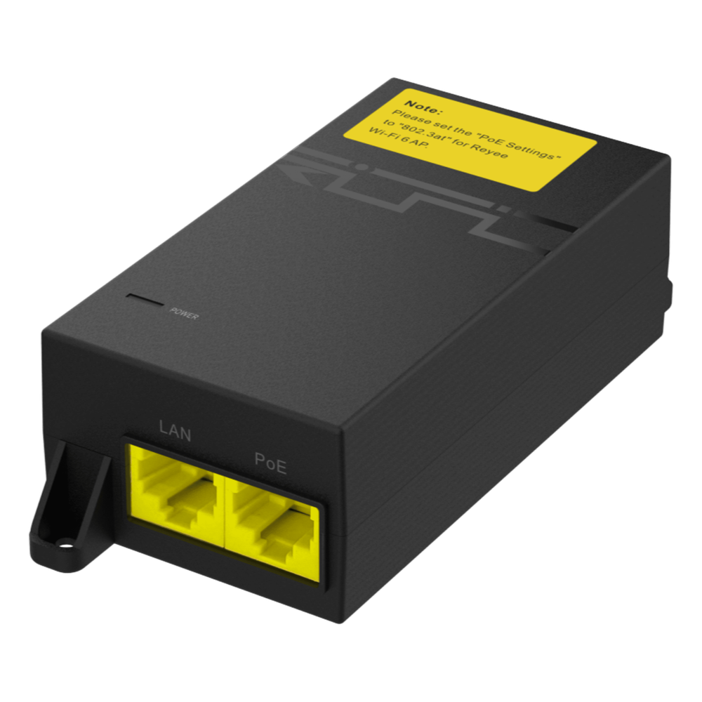 [RG-POE-AT30] Inyector PoE Pasivo Gigabit 1G (52 V - 0.6 A - 30 W), compatible con cualquier Access Point Ruijie Reyee