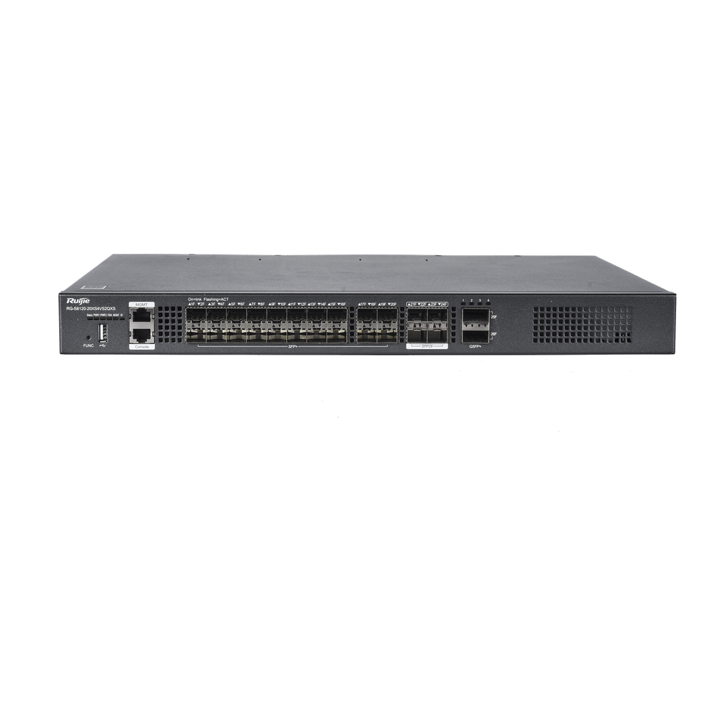Switch distribución de fibra hasta 23 Tbps de Capacidad, 20 puertos SFP+ 10G, 4 Puertos SFP28 25G y 2 puertos QSFP+ 40G