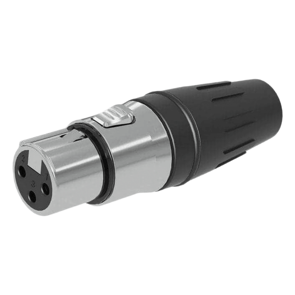 Conector hembra XLR de 3 núcleos con carcasa de acero SEETRONIC SCHF3