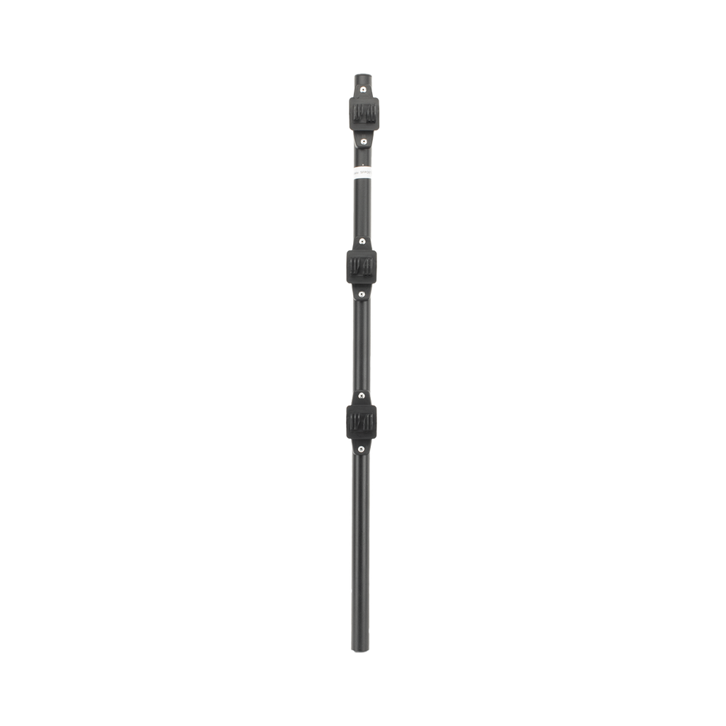 Poste de Paso / Tubo de Acero Galvanizado / Diámetro 1" / Longitud 75 cm / 3 Aisladores / Pintura Negra / Peso 0.5 KG